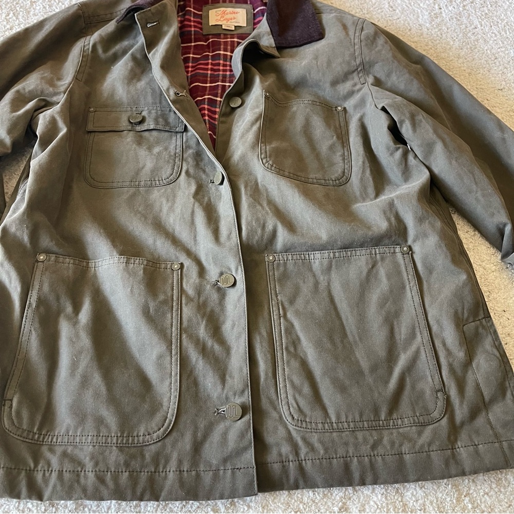 Marine Layer Khaki and Dark Brown Utility Jacket - worn ONCE - Picture 9 of 13